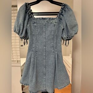 Denim Puff Sleeve Dress